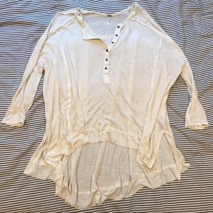 Free People Button Down Henley, Medium
